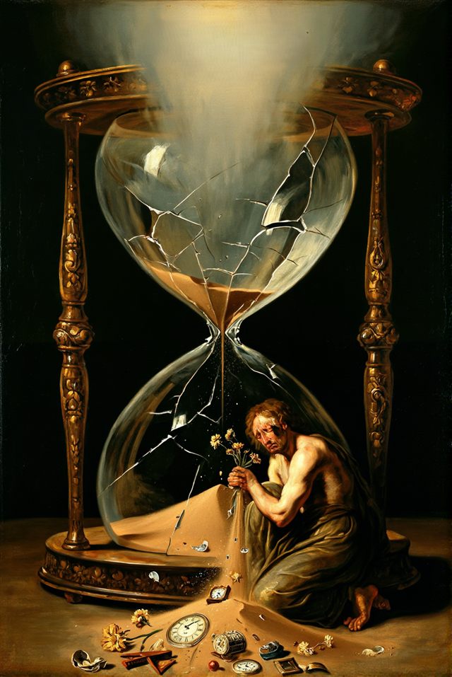 The Cracked Hourglass awareness card